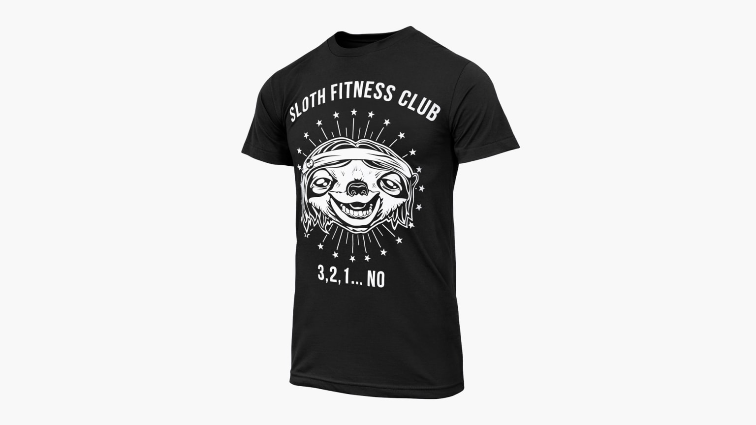 Sloth Fitness Club T Shirt Men s Large Black L